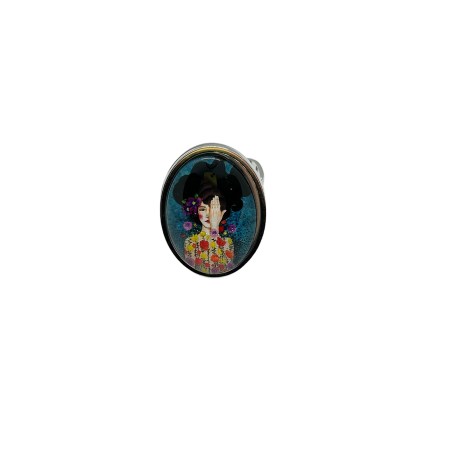 ring steel silver woman one eye